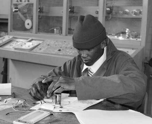 A learner competing at the Lejweleputswa Technical Schools Competition