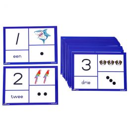 Flash Cards (A4) - Getalle 1-20 Simbole, Kolle, Prentjies en Name...