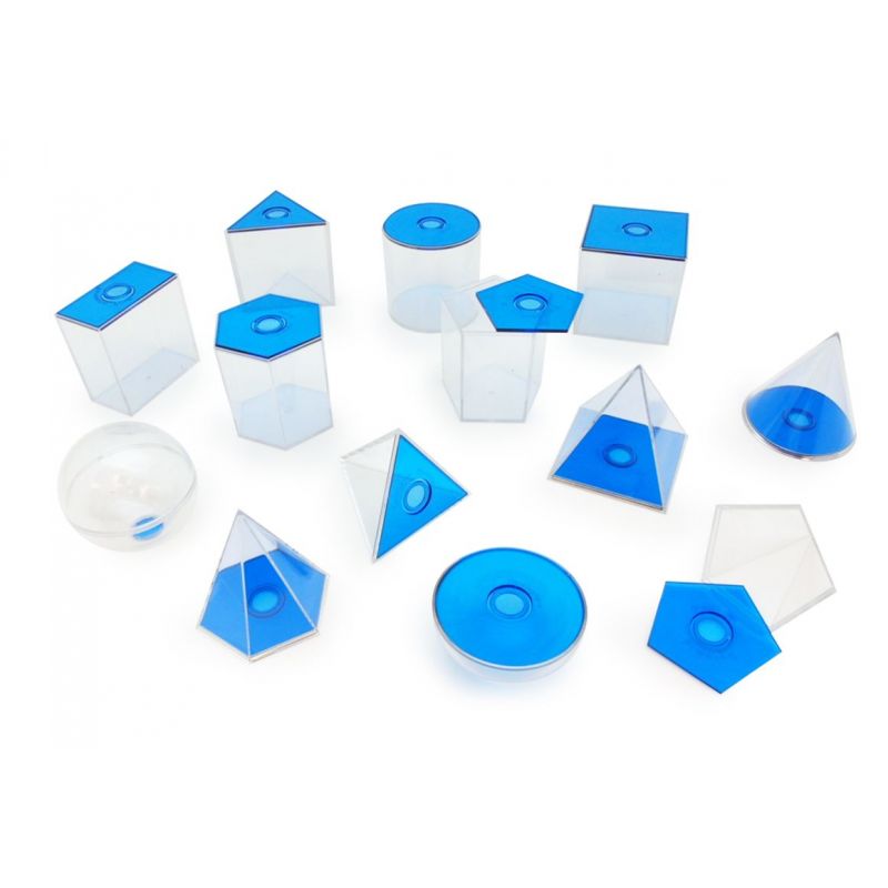 Geometric Shapes 3D Volume Set - 17pc 5cm Blue