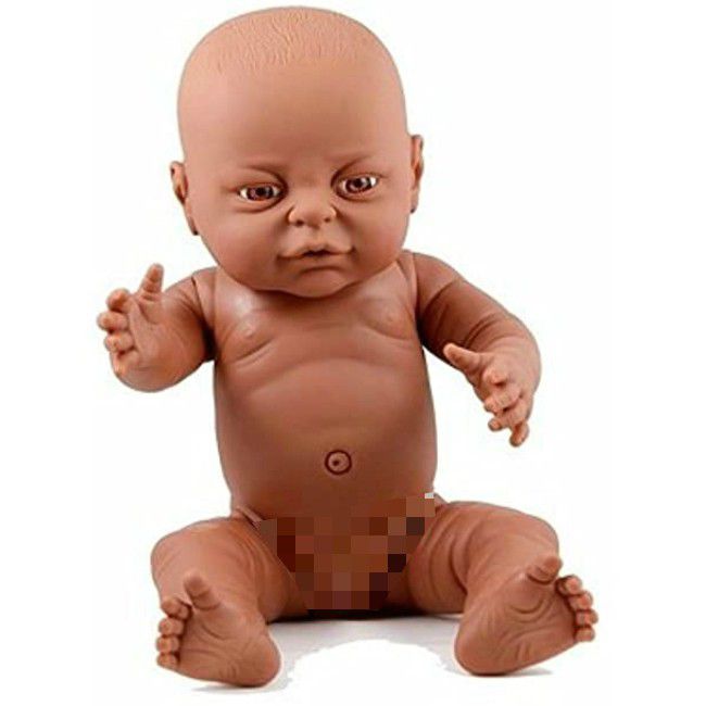 Dollsworld Newborn Girl Doll 41cm (brown skin, anatomically correct)