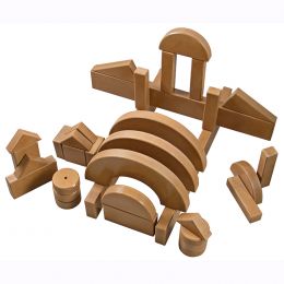 Wood - Large Blocks Dark Brown (64pc) in Wood Box