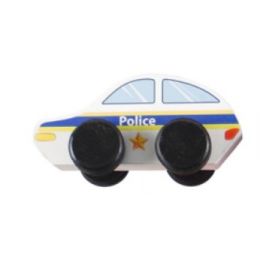 Wooden Coloured Car - Police - Medium